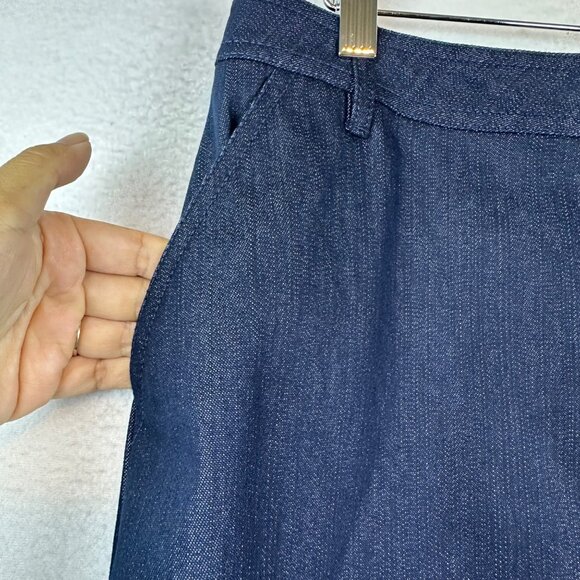 Brooks Brothers Button Denim Chambray Skirts Size 6 Casual Preppy Pinup Classy - Picture 6 of 12